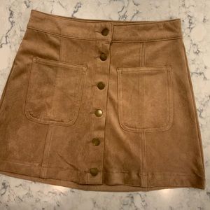 Altar’d State Suede-like Mini Skirt - Carmel Color